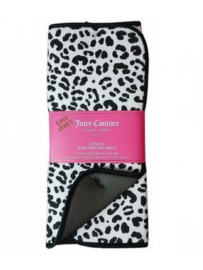 Juicy Couture 2 Pack Dish Drying Mats - Absorbent, Machine Washable, Fast Drying